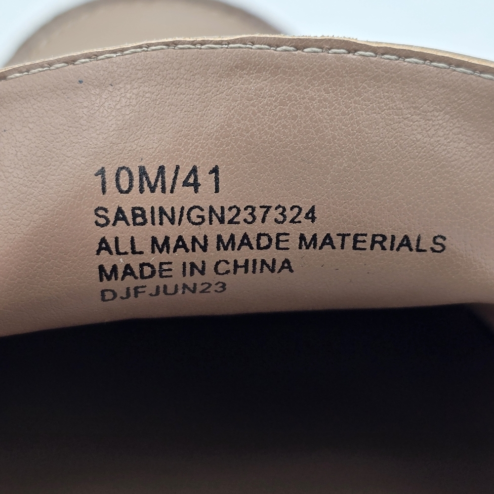 BCBGeneration Taupe Leather Loafers with Chain-Trim Sole - Picture 10 of 16